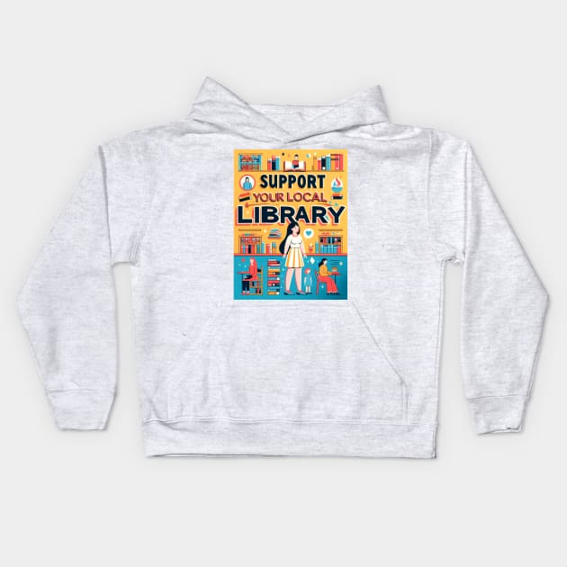 Support your local Library Kids Hoodie by Iceman_products
